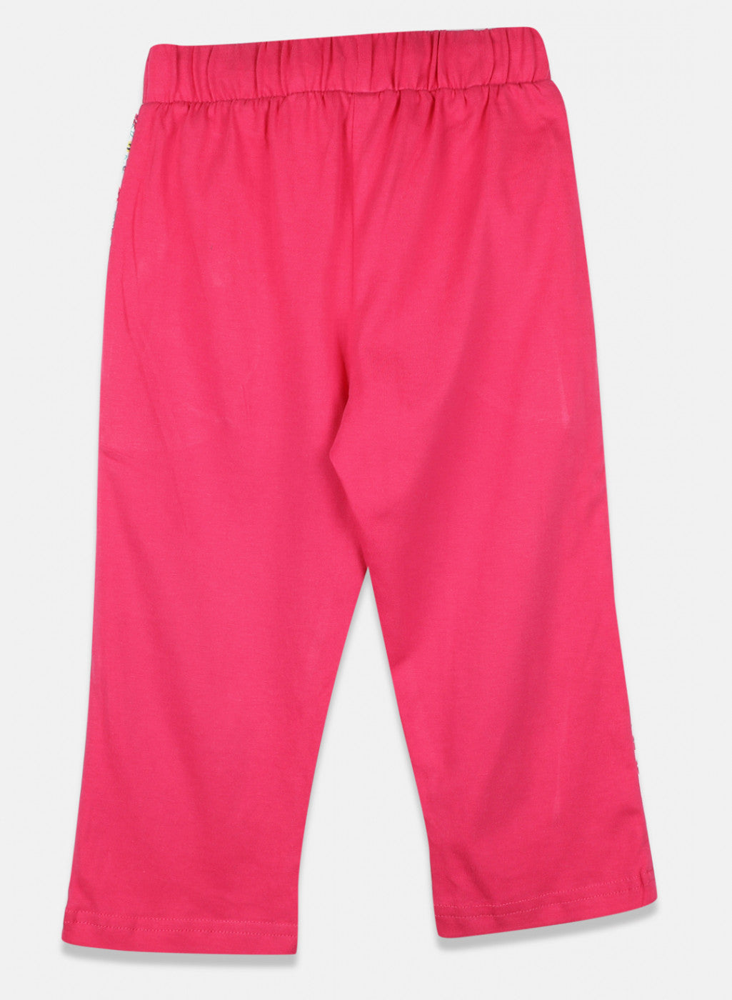 Girls Pink Printed Capri Set