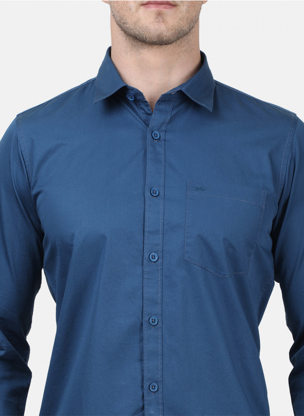 Mens NAvy Blue Solid Shirts