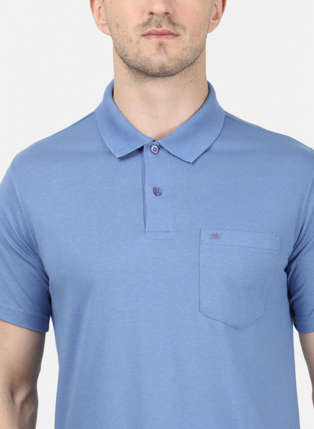 Mens Blue Plain T-Shirt