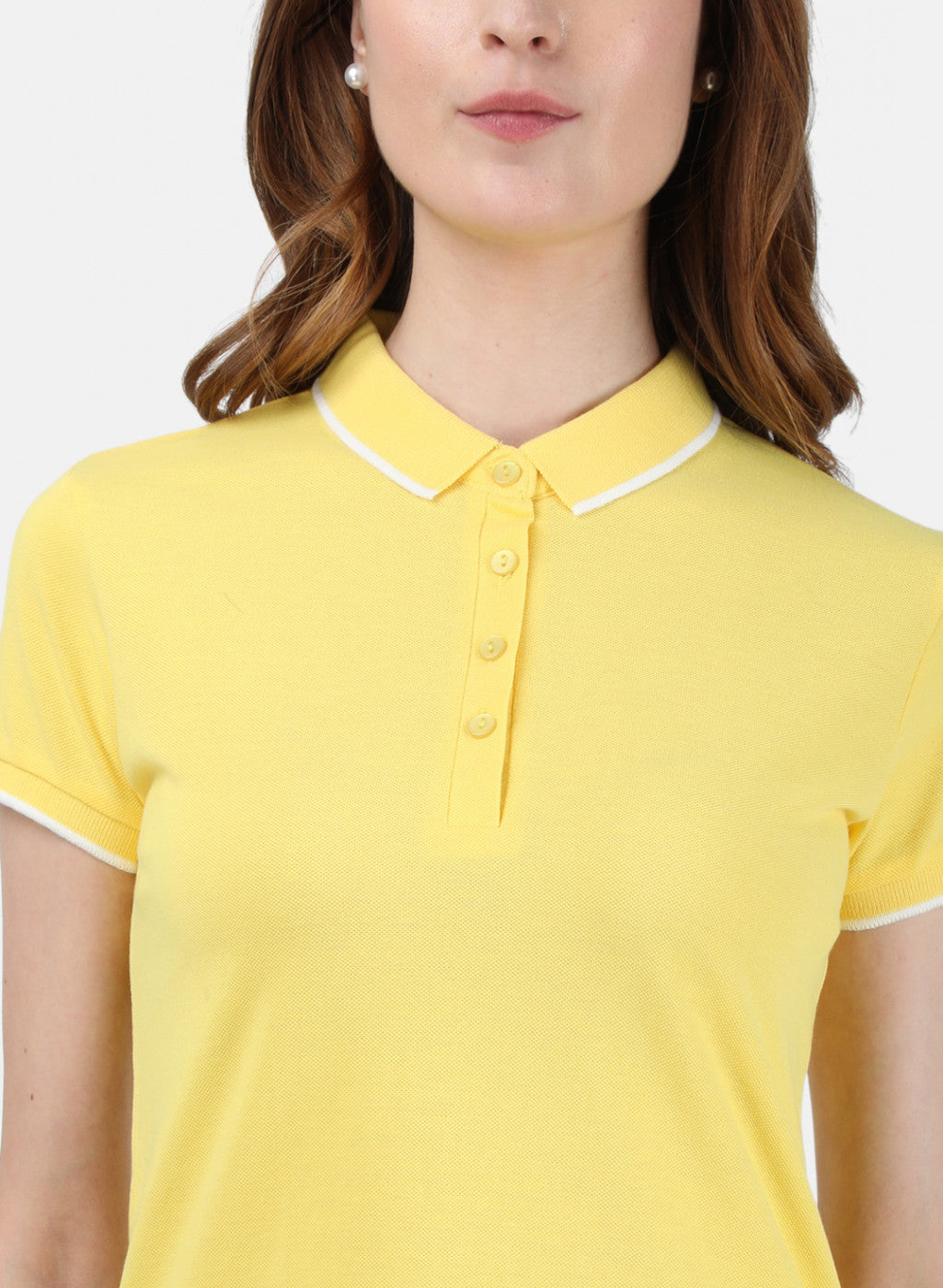 Womens Yellow Plain T-Shirt