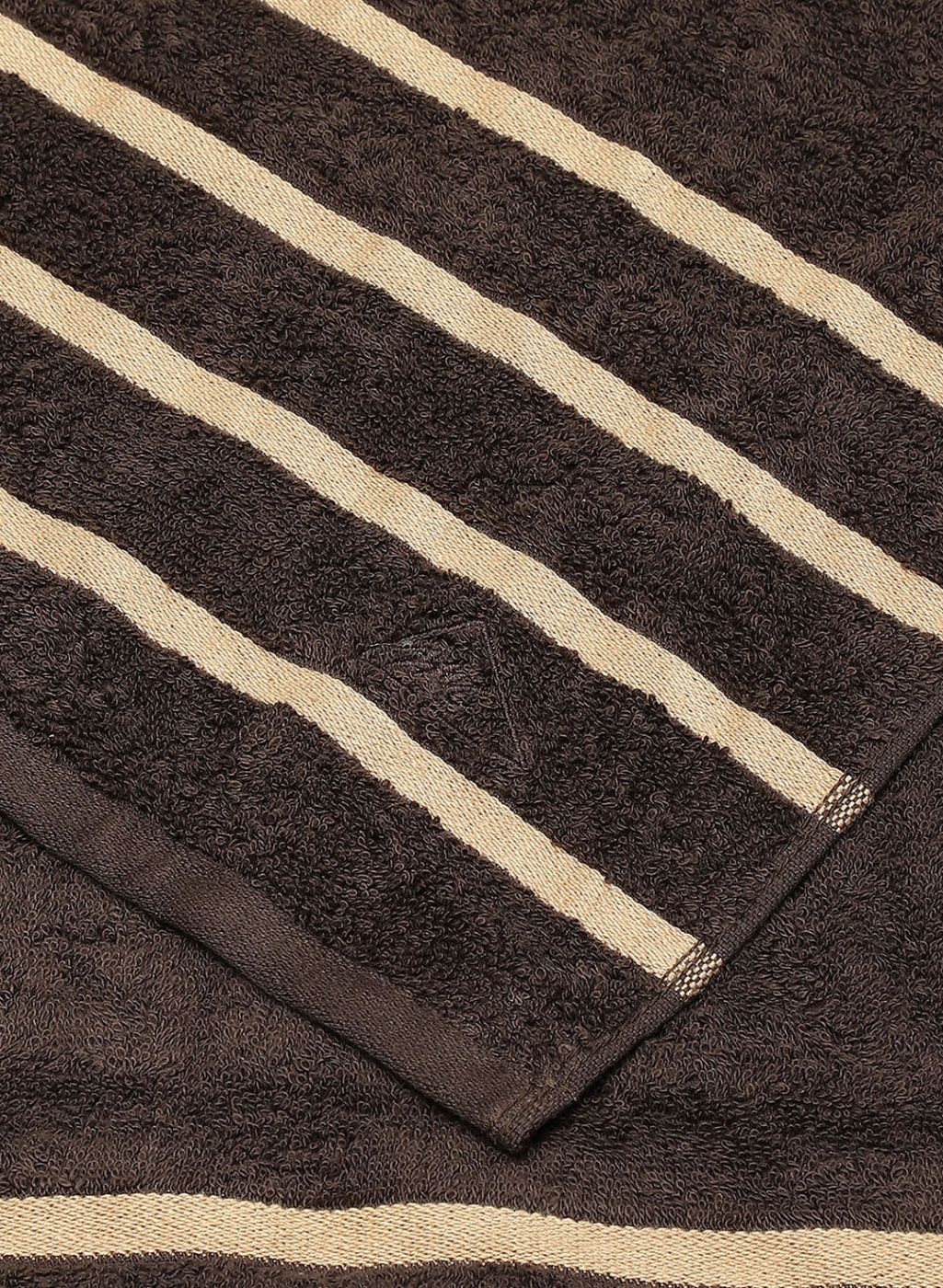 Brown & Beige Cotton 525 GSM Bath Towel (Pack of 2)
