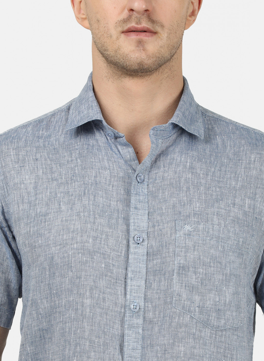 Mens Blue Solid Shirt