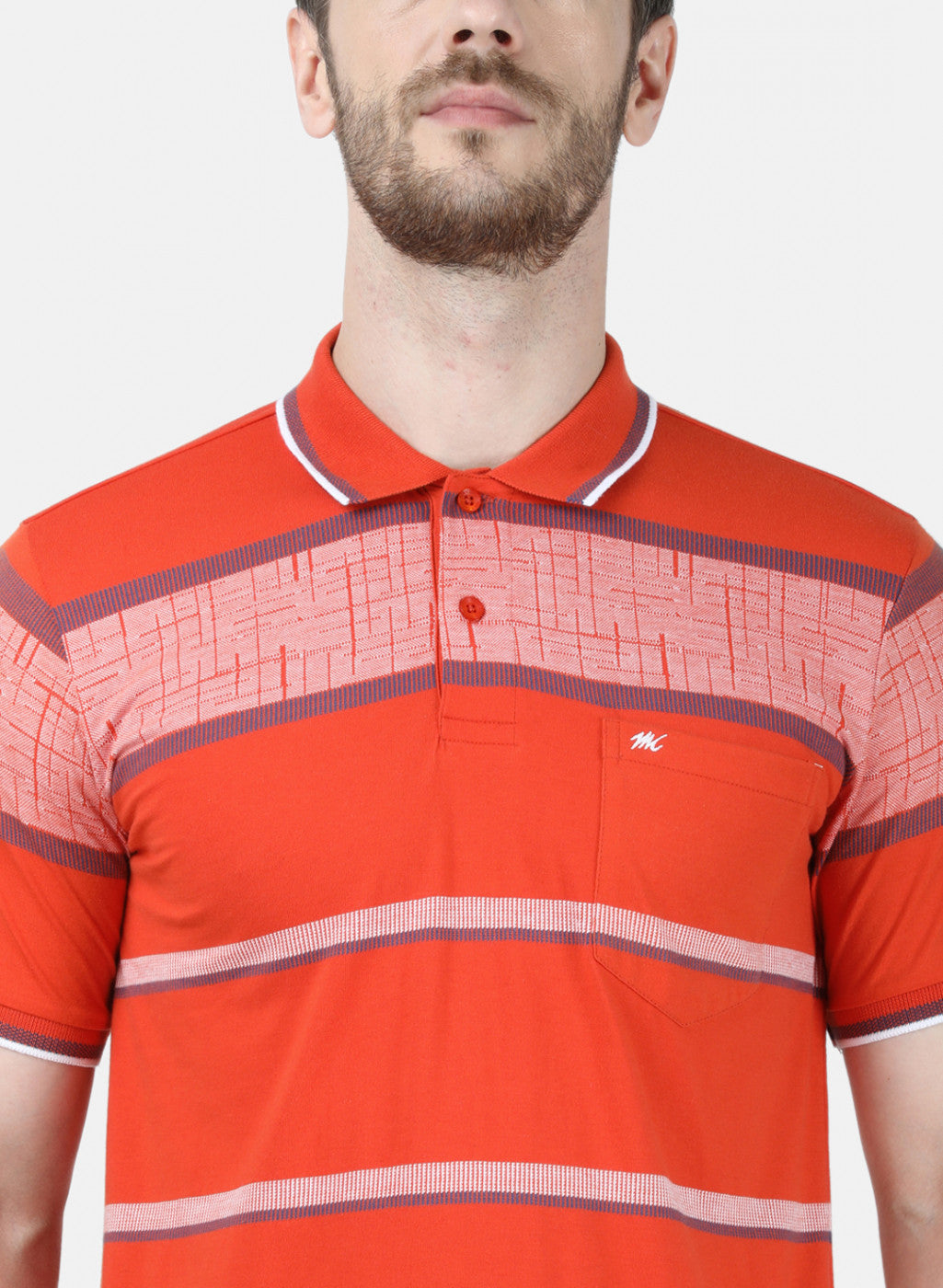 Mens Orange Stripe T-Shirt