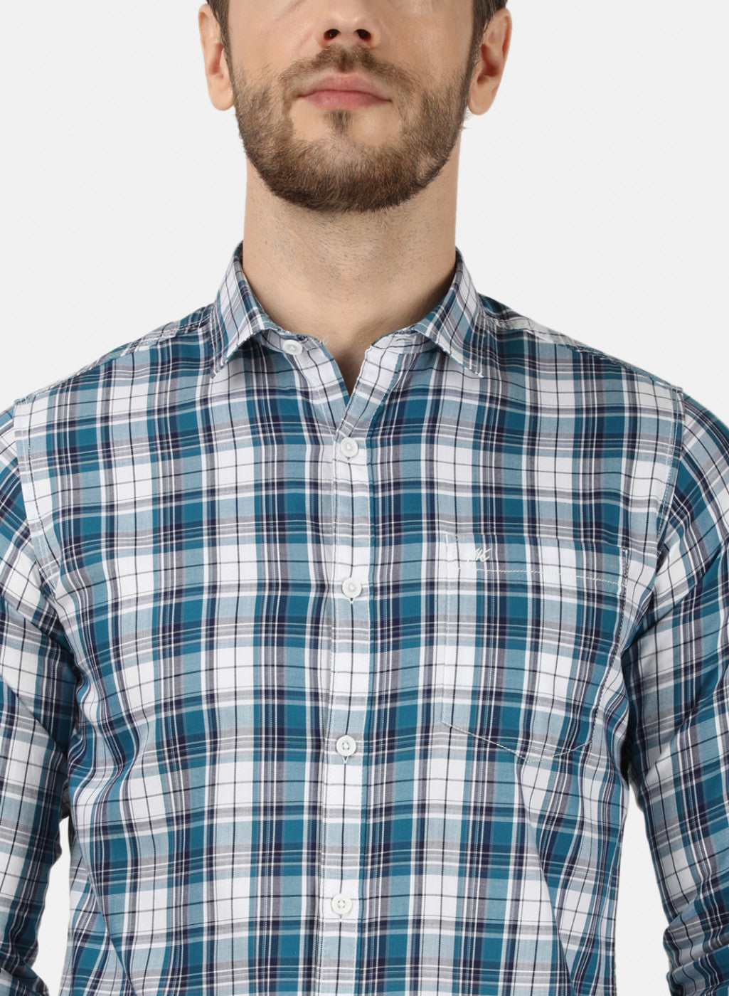 Mens Blue Check Shirt