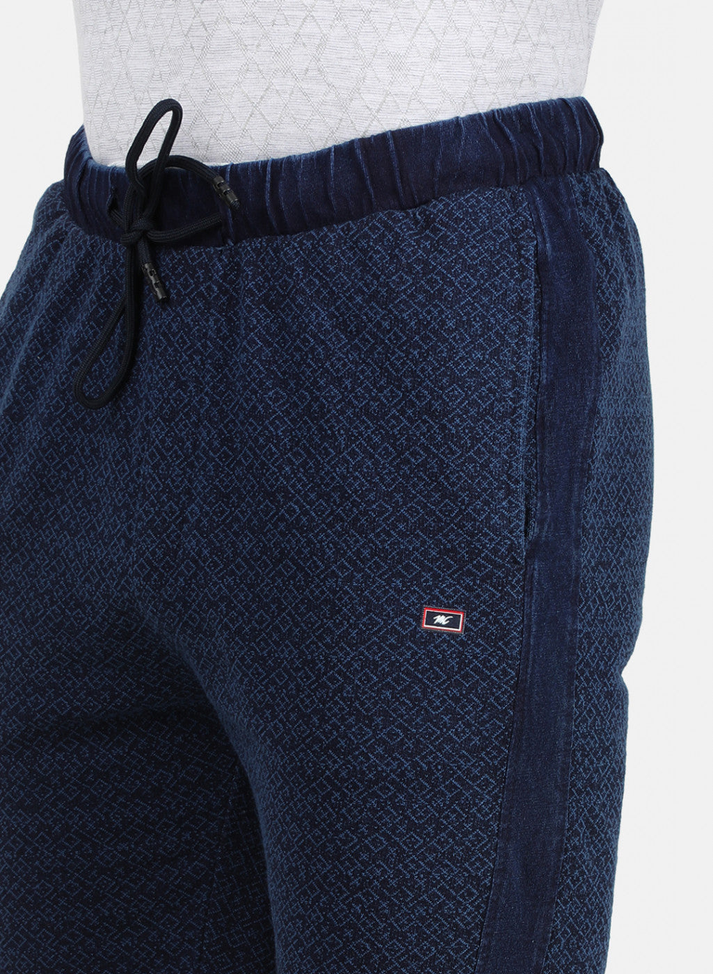 Mens Blue Self Bermuda