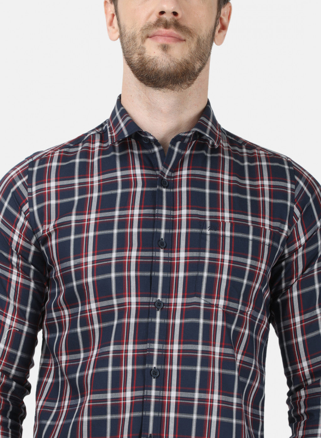 Mens NAvy Blue Check Shirt