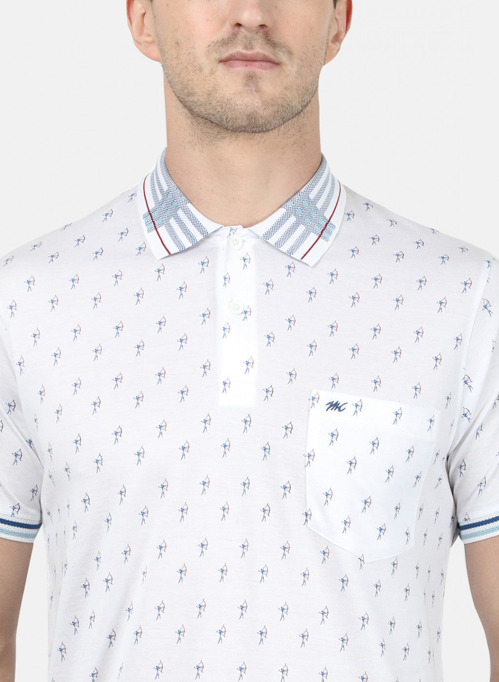 Mens White Printed T-Shirt