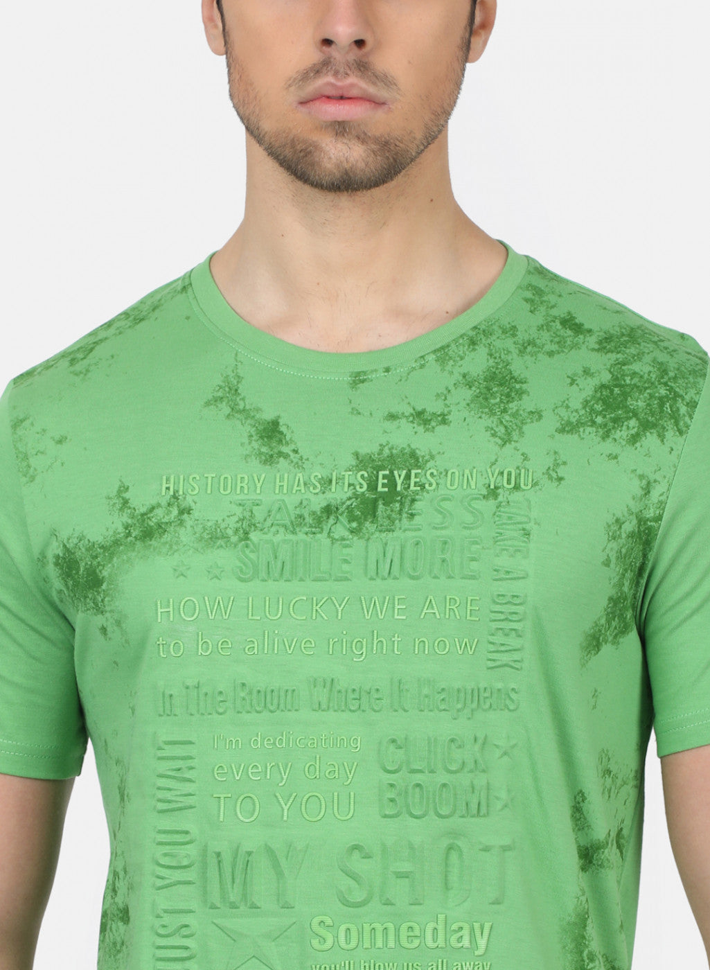 Men Green Printed T-Shirts