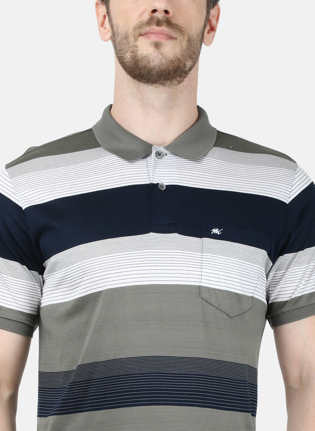 Mens Grey Stripe T-Shirt