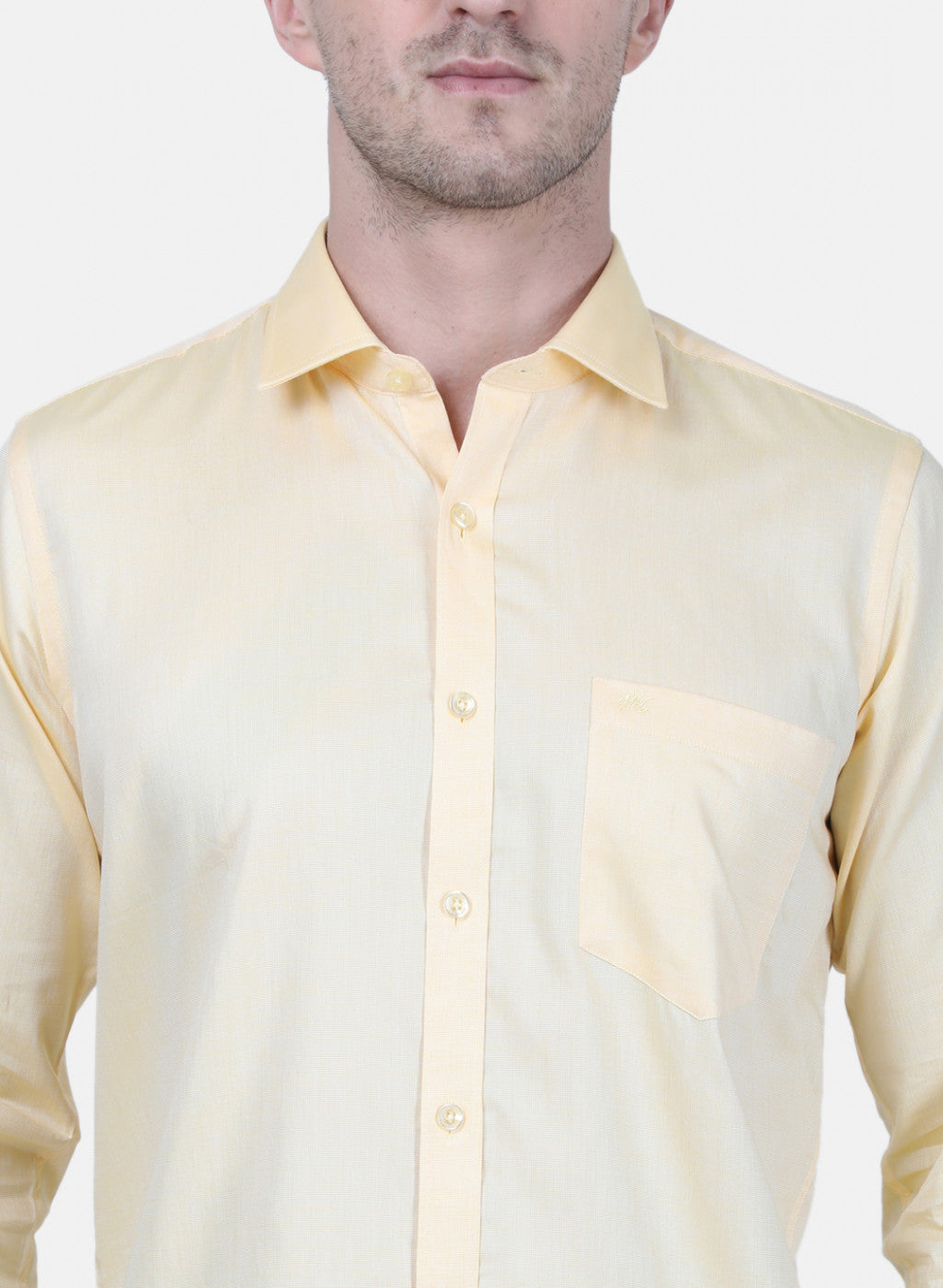 Mens Yellow Printed Shirt