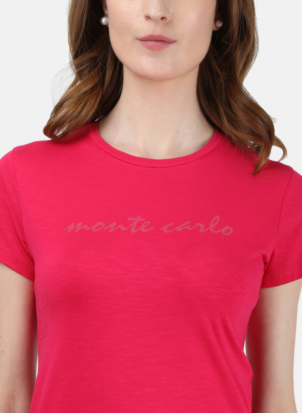 Womens Dark Pink Printed Top