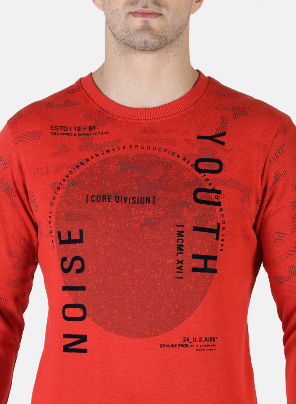 Men Orange Printed Sweatshirt