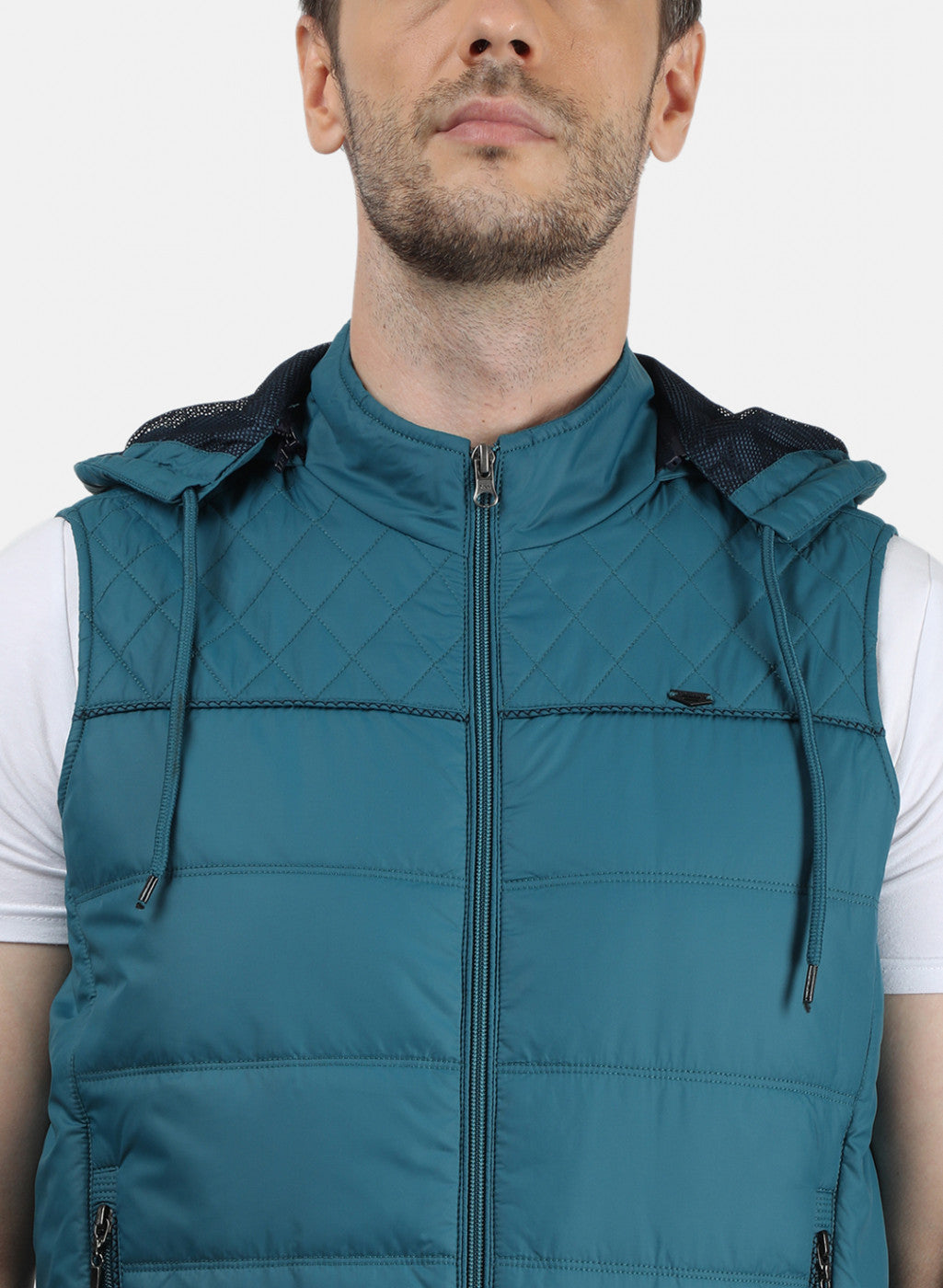 Men Blue Plain Jacket