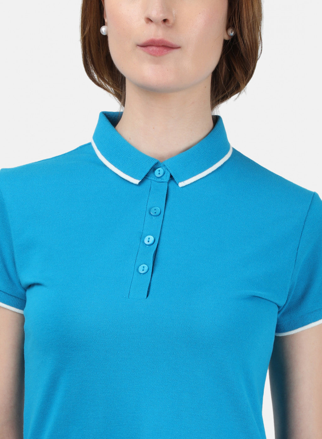 Womens Blue Plain T-Shirt