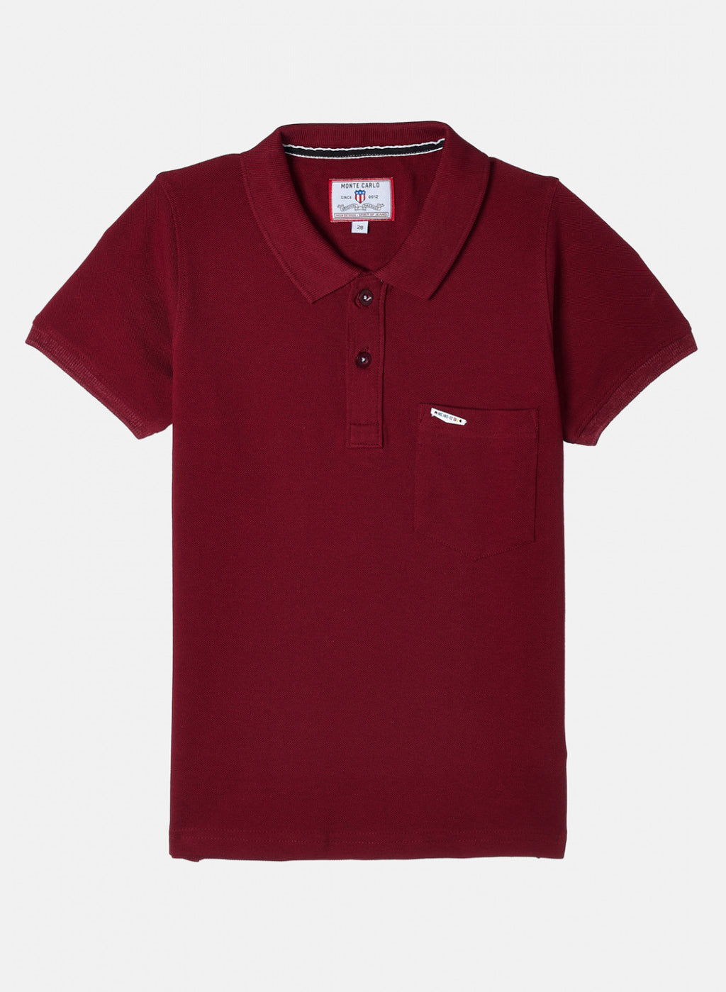 Boys Maroon Plain T-Shirt