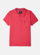 Boys Dark Pink Plain T-Shirt