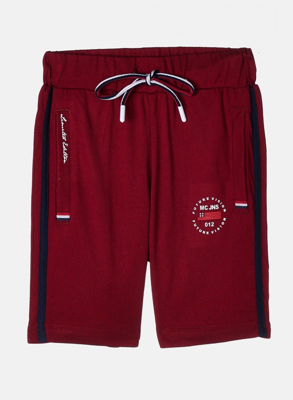 Boys Maroon Plain Bermuda
