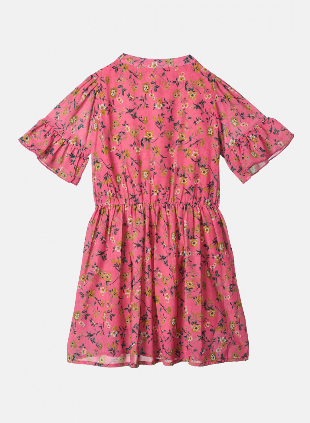 Girls Pink Printed Dress