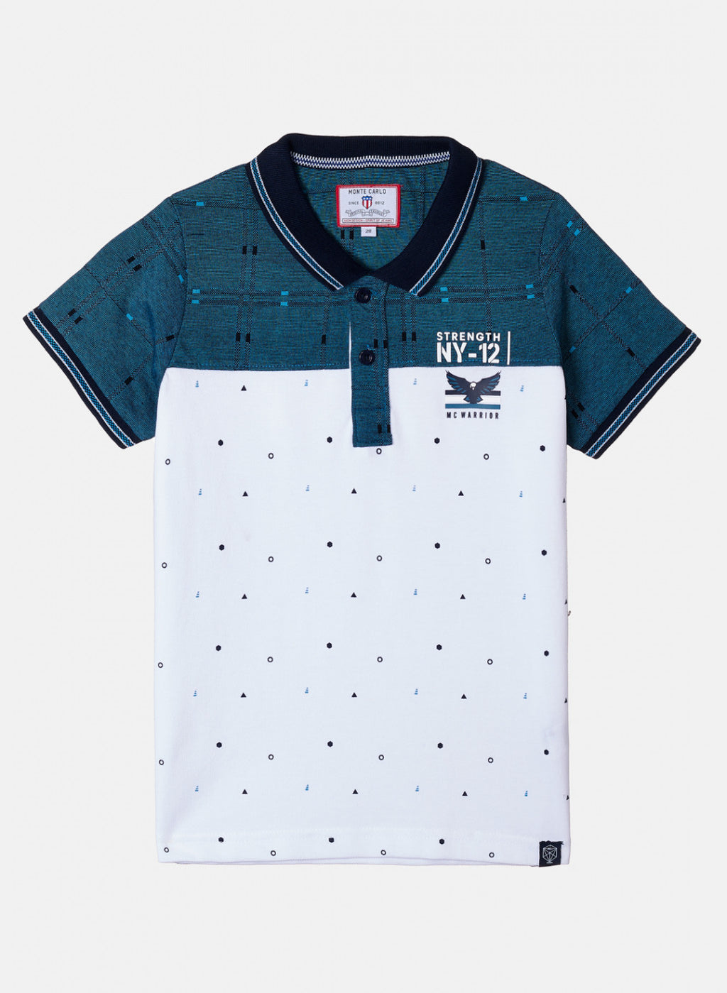Boys Blue & White Printed T-Shirt