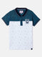 Boys Blue & White Printed T-Shirt