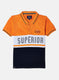 Boys Orange & Navy Printed T-Shirt