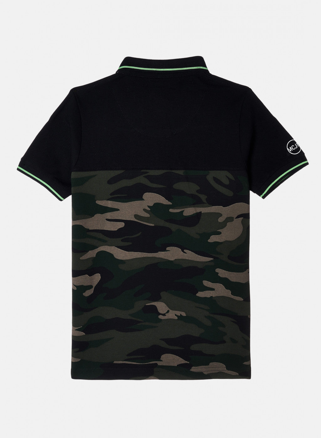 Boys Olive & Black Printed T-Shirt
