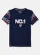 Boys Navy Blue Printed T-Shirt