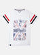 Boys White Printed T-Shirt