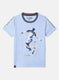 Boys Sky Blue Printed T-Shirt