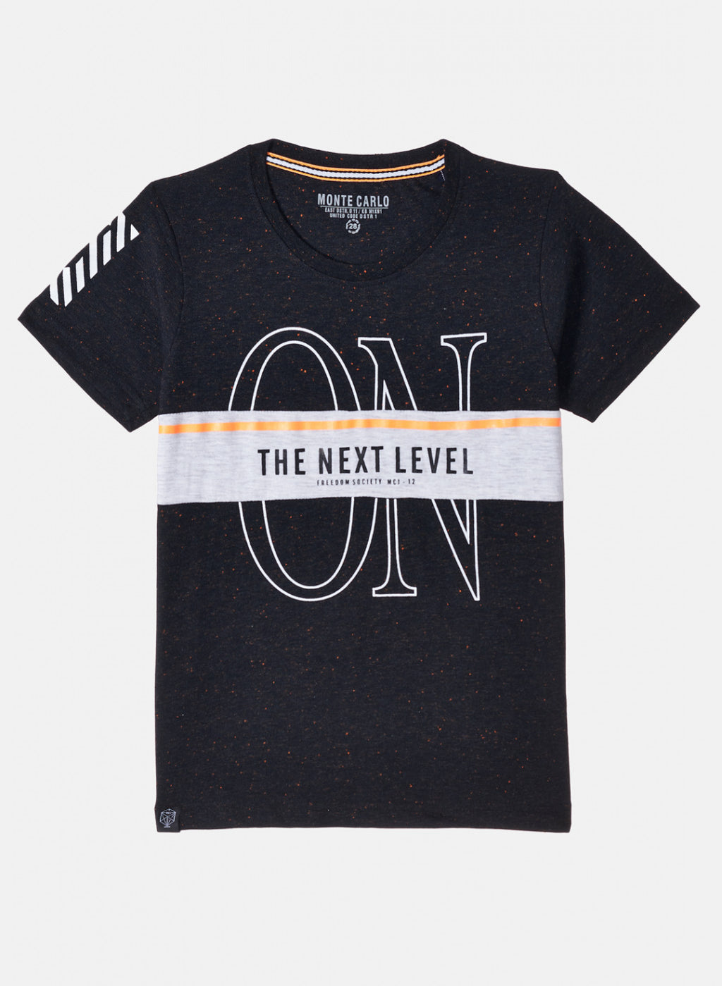 Boys Black Printed T-Shirt