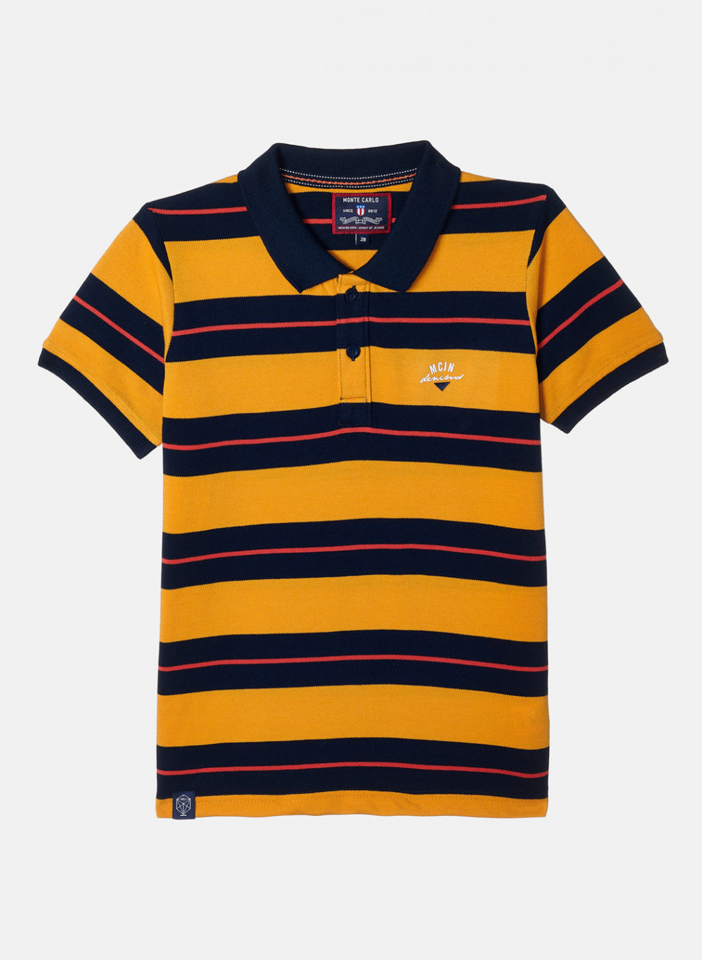 Boys Mustard & NAvy Stripe T-Shirt