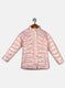 Girls Pink Solid Jacket