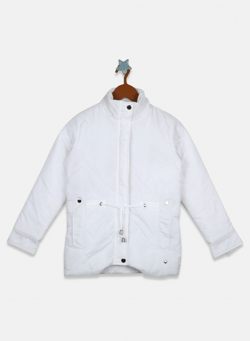 Girls White Plain Jacket