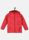 Girls Red Solid Jacket