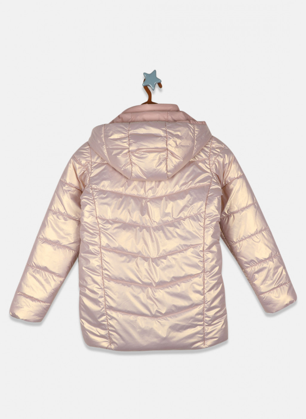 Girls Peach Solid Jacket