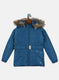 Girls Blue Solid Jacket