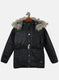 Girls Black Printed Jacket