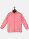 Girls Black & Peach Reversible Printed Jacket