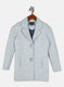 Girls Sky Blue Solid Coat