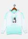 Girls Sea Green Printed Sweatshirt