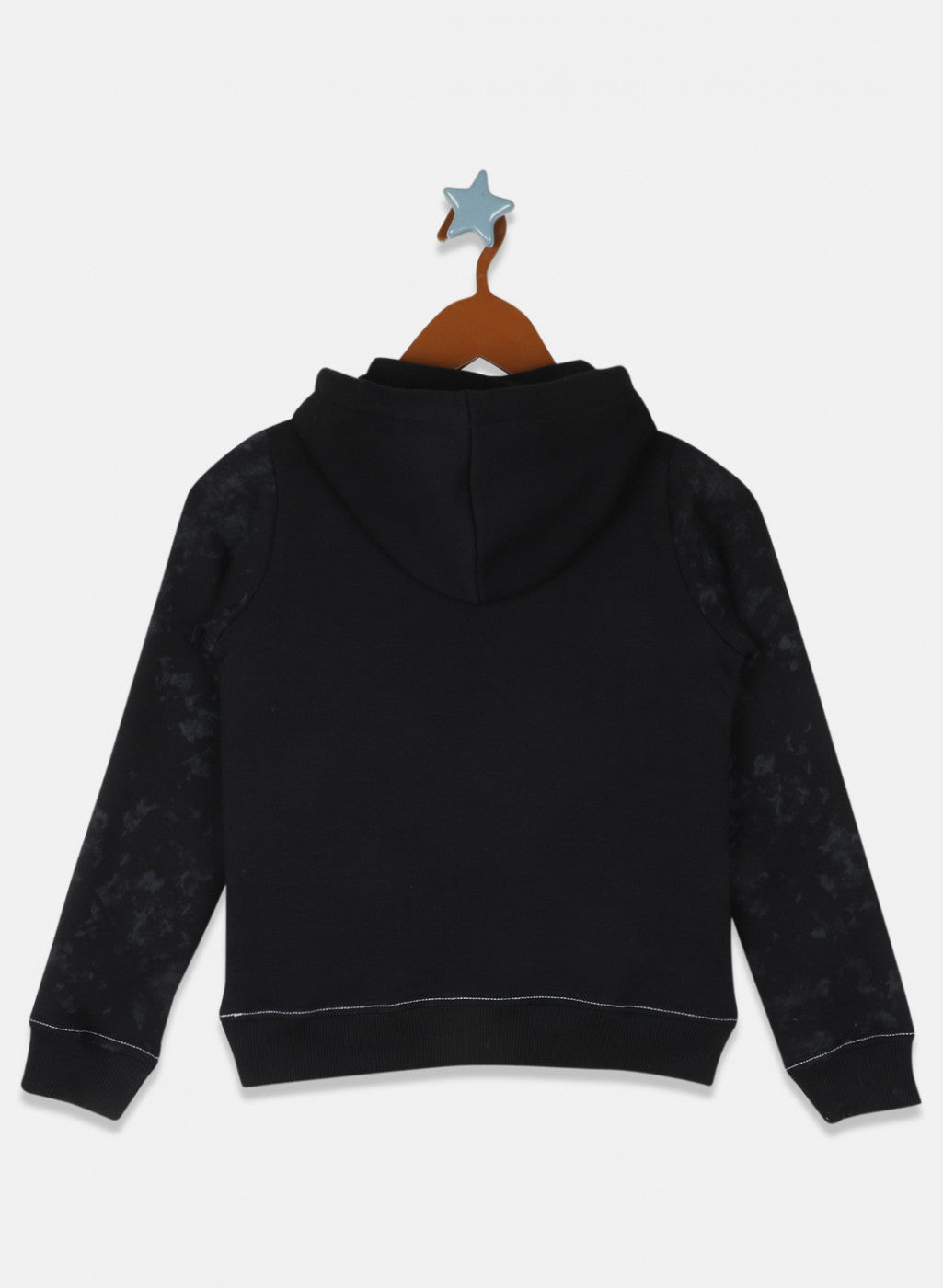 Girls Black Printed Sweatshirt