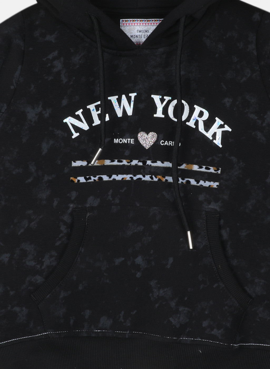 Girls Black Printed Sweatshirt