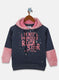 Girls Blue & Pink Printed Sweatshirt