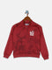 Girls Red Printed Sweatshirt