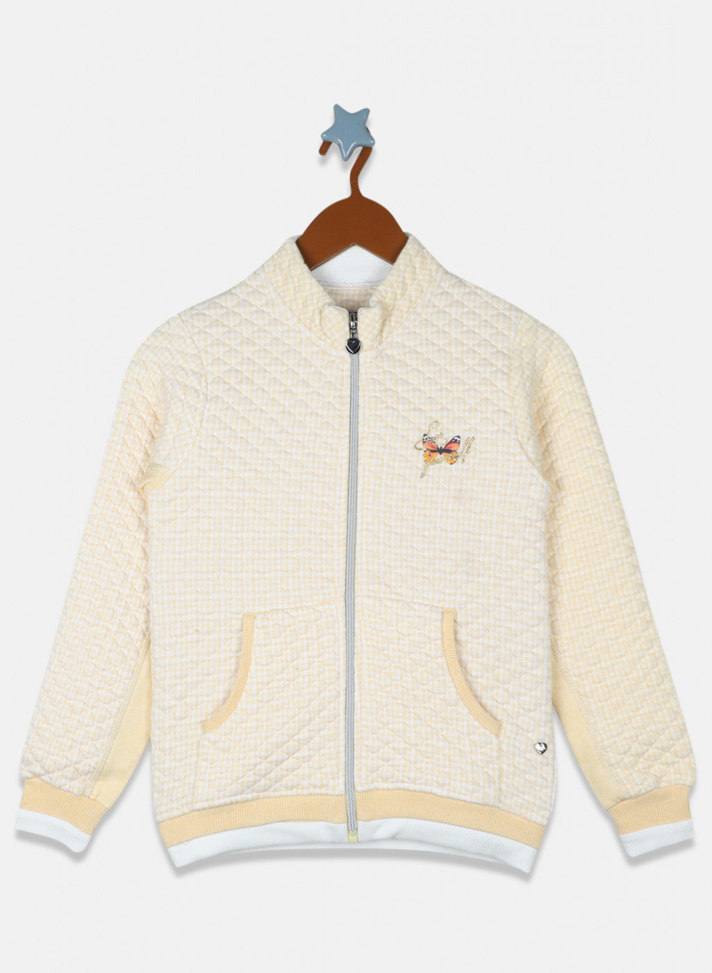 Girls Yellow Check Sweatshirt