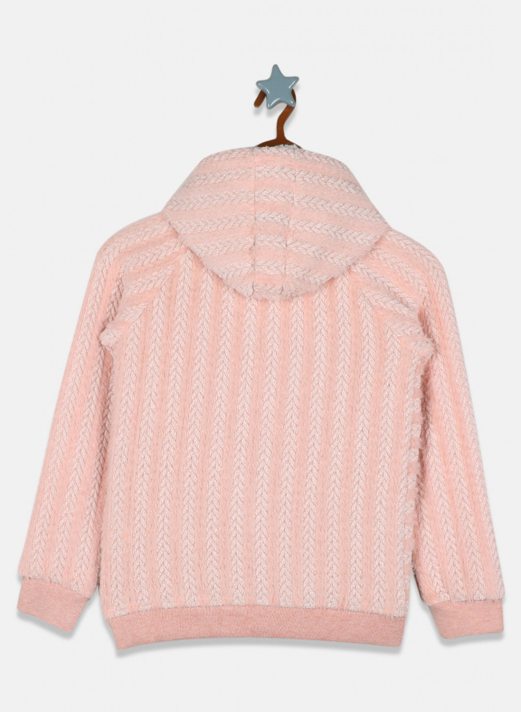 Girls Peach Jaquard Sweatshirt