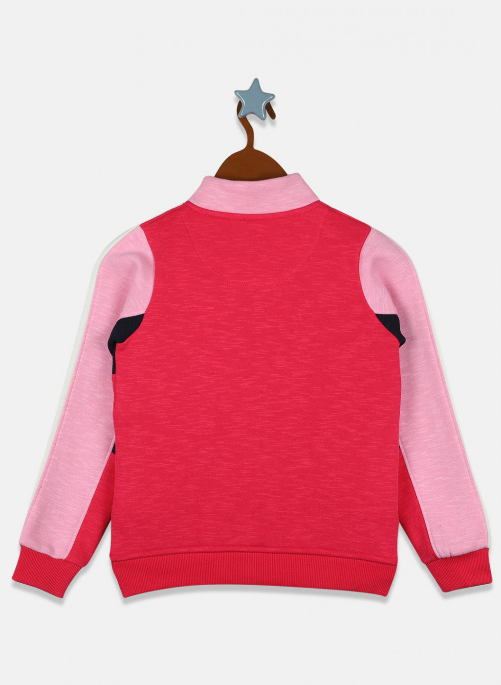 Girls Pink & Red Solid Tracksuit