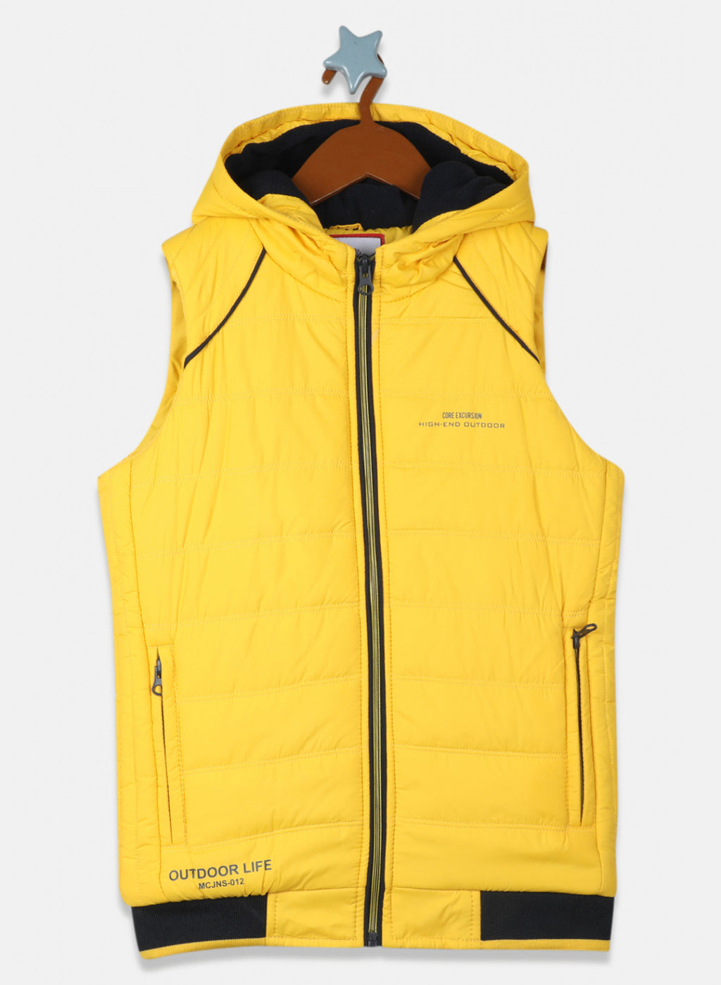 Boys Gold Solid Jacket