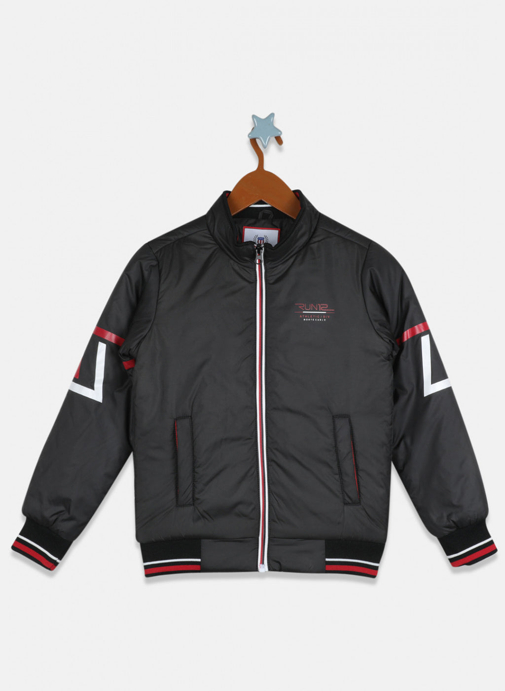 Boys Black Solid Jacket