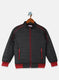 Boys Black Solid Jacket